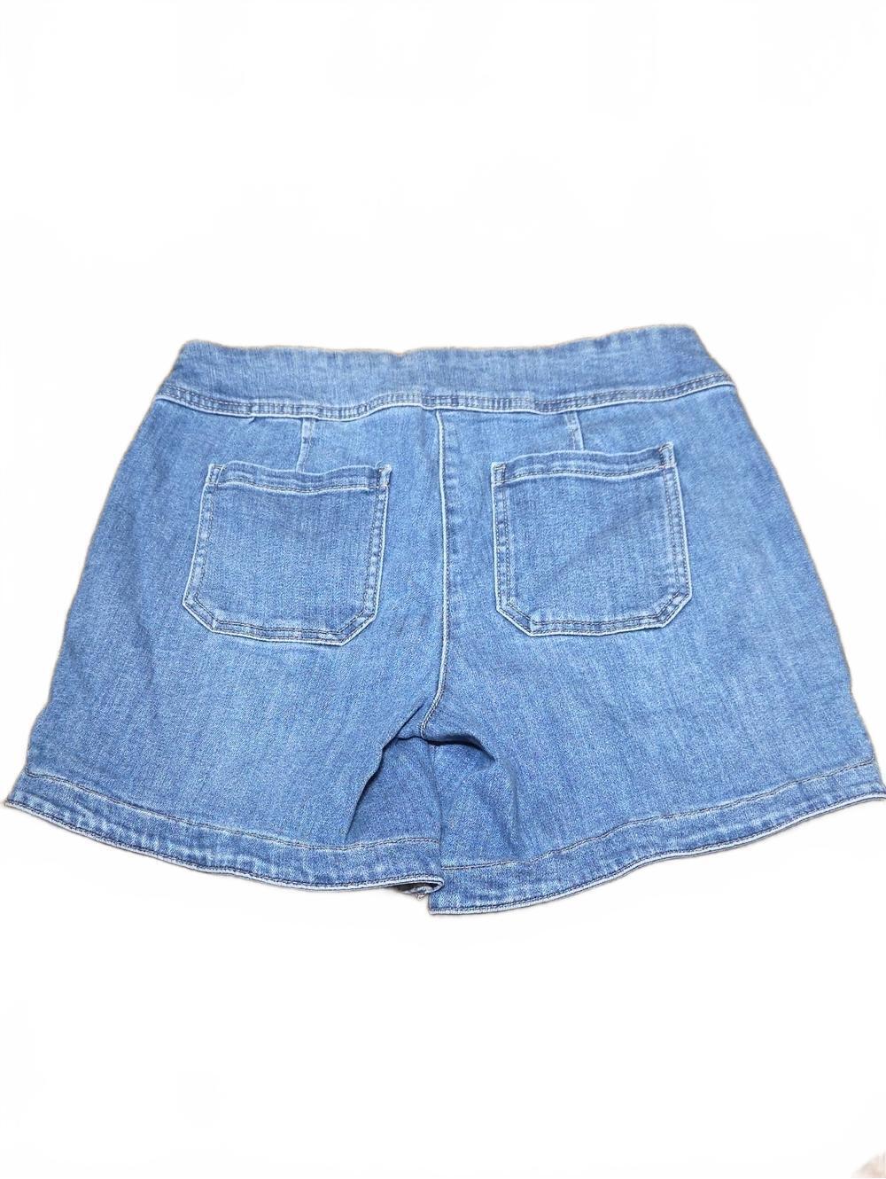 Westbound | Light Blue Denim Pull-On Shorts | 8 - Picture 3 of 3